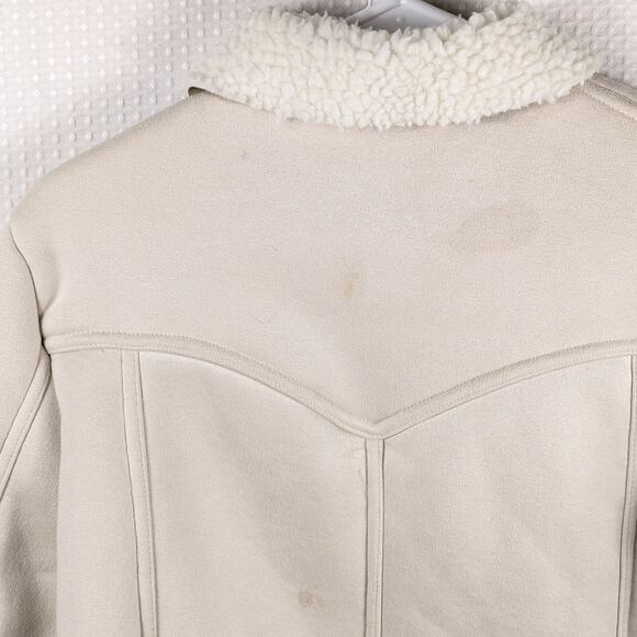 Kim Rogers Women’s Size S Beige Faux Suede Sherpa Lined Jacket Button Fleece - Picture 4 of 4